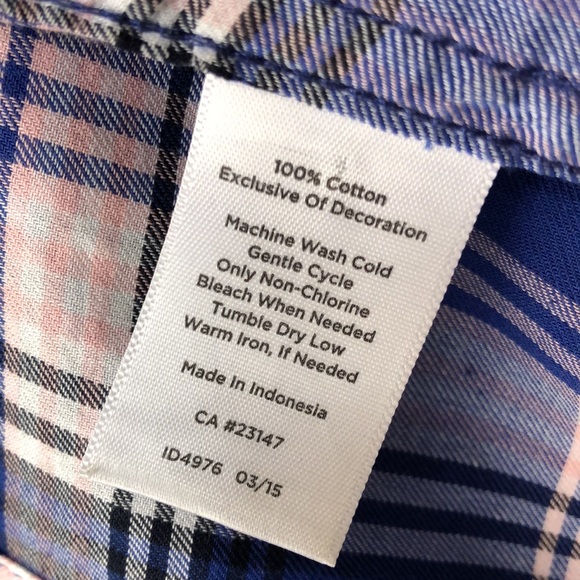 TALBOTS • Blue, White & Pink Paid “The Perfect Shirt” Button Down - Picture 4 of 13
